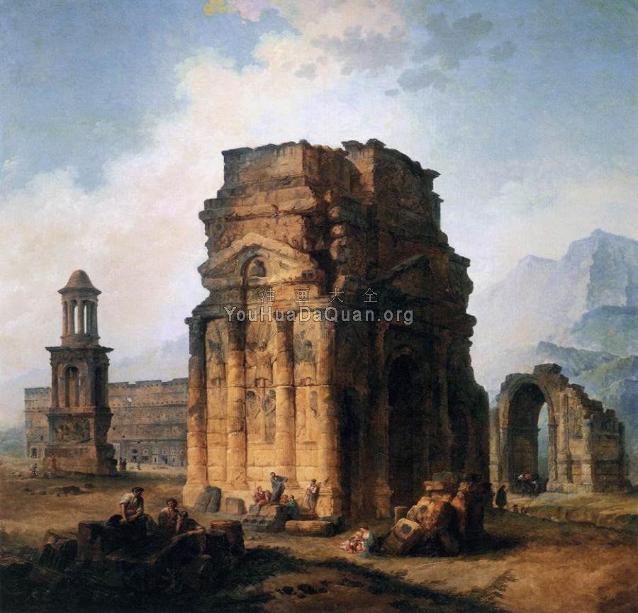 The Arc de Triomphe and the Theatre of Orange - 休伯特·罗伯特